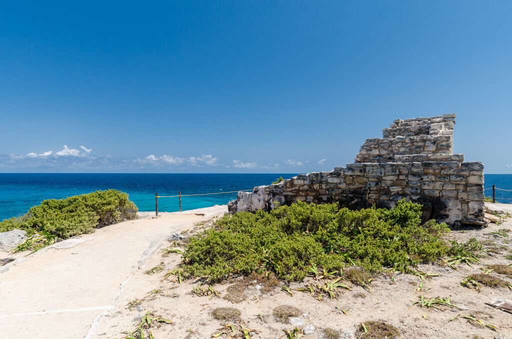 Ancient ruins of the temple of Ixchel, Isla Mujeres