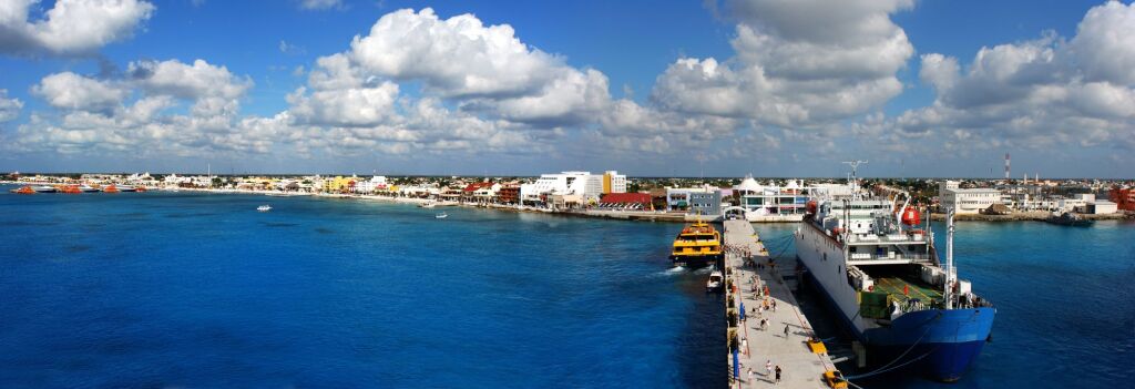 The panoramic view of San Miguel town on Cozumel island (Mexico), the most popular destination in Caribbean.