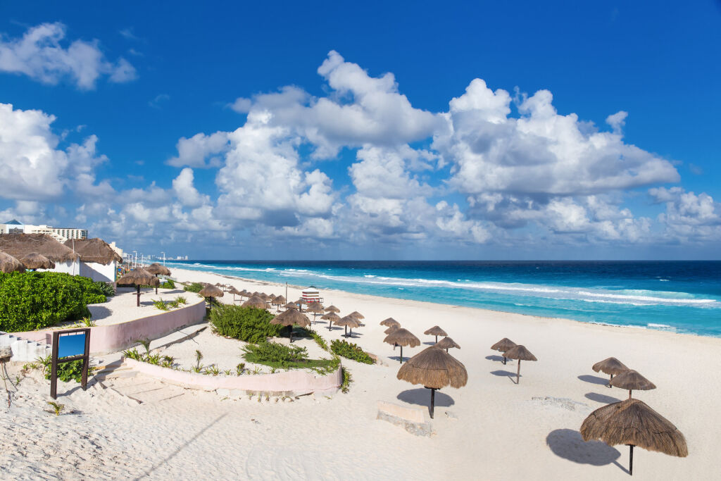Beautiful beach in Cancun, Mexico - Playa Delfines