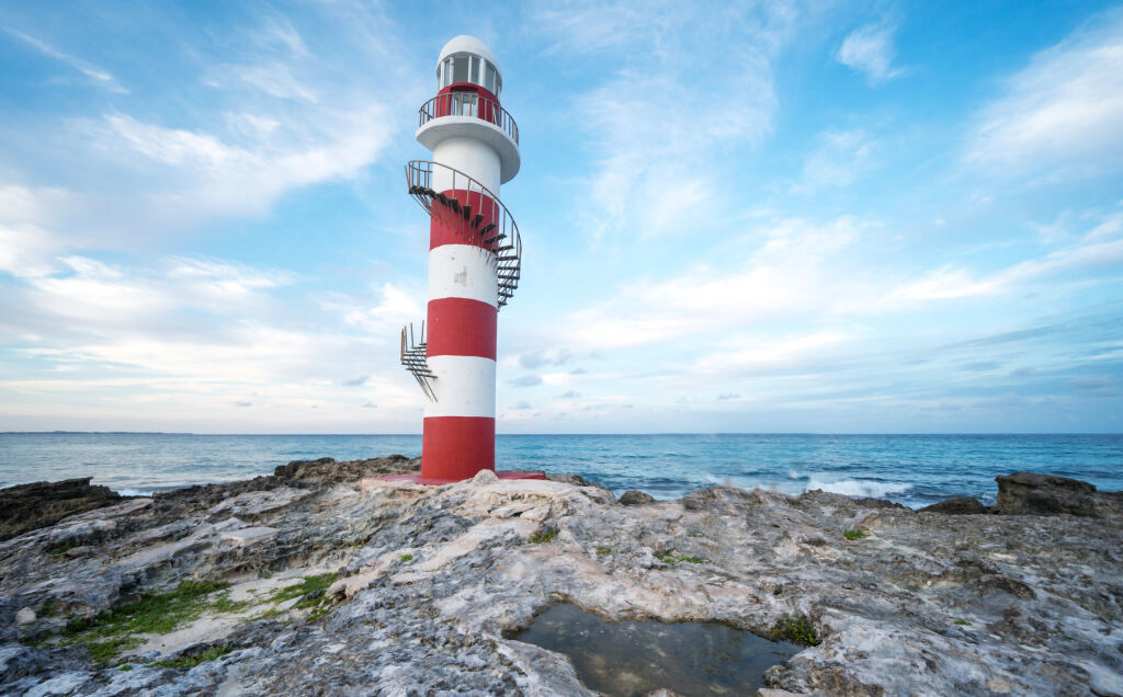 Faro de Punta Cancun Lighthouse Mexico Faro