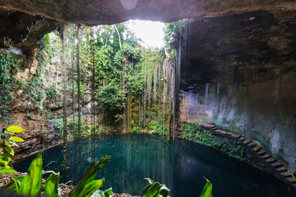 Unusual natural landscapes- Ik-Kil Cenote,  Mexico
