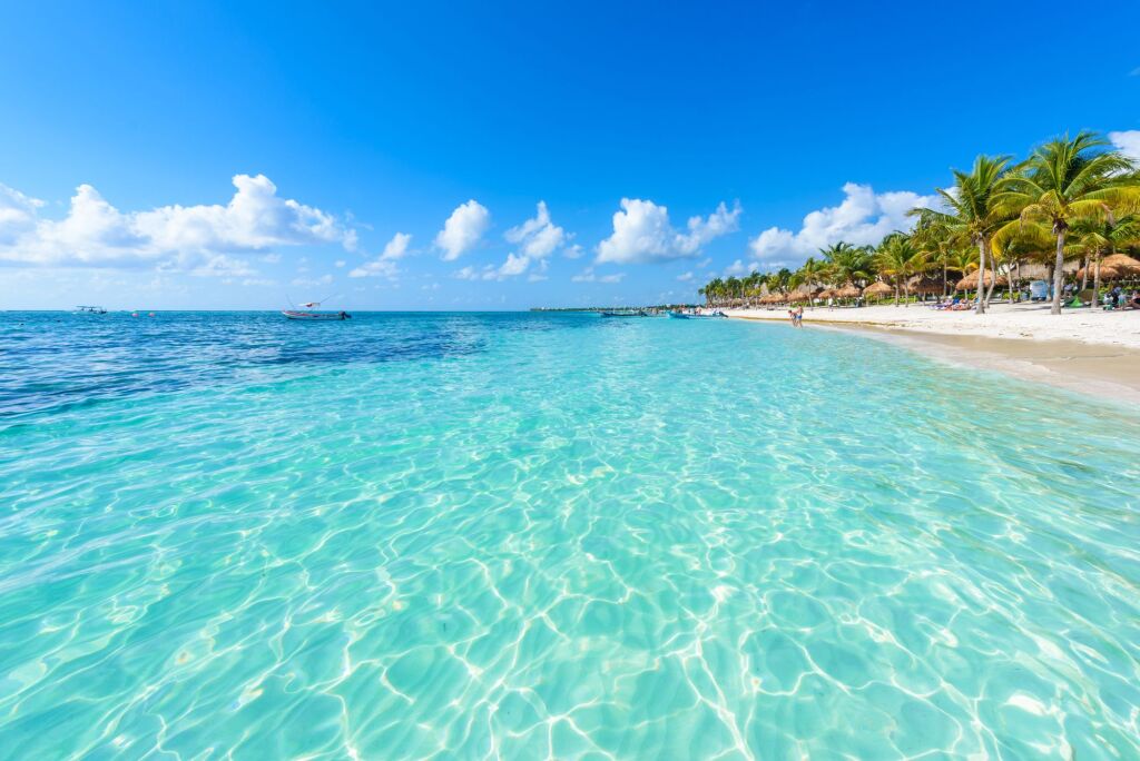 Akumal beach - raj bay Beach w Quintana Roo, Meksyk - wybrzeże karaibskie